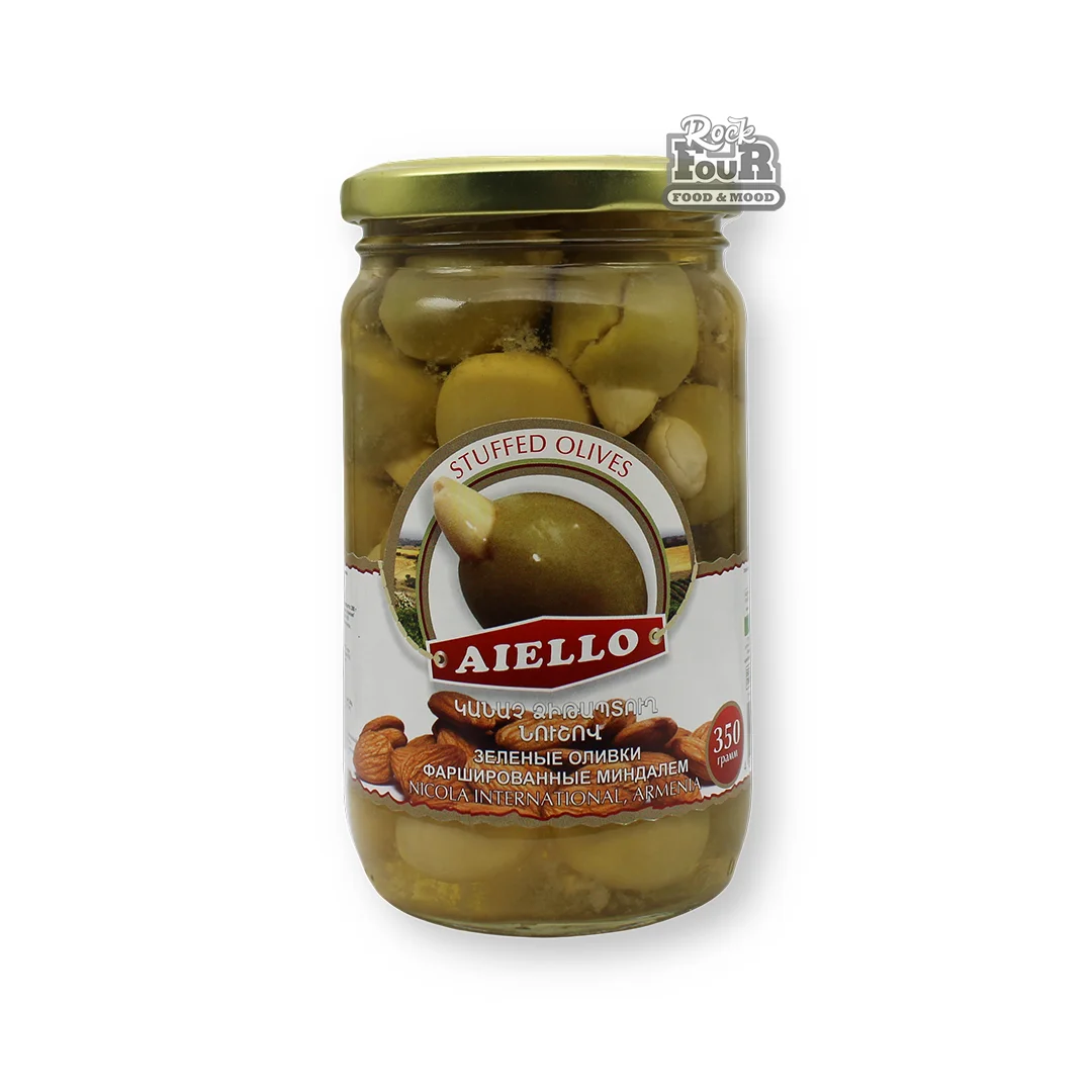Green olives "AIELLO" stuffed with almonds 350g